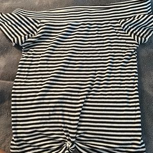 Black and white off the shoulder top